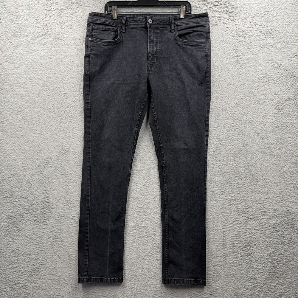 The Perfect Jean NYC Jeans Mens 36x32 Black Denim Slim Fit Stretch Light Wash